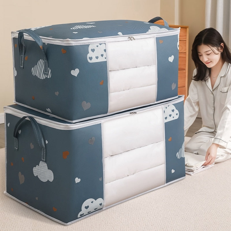 Quilt Clothes Storage Bag Big Capacity Duvet Blanket Sorting Bags Dustproof Clothes Organizer Sorting Bags Household Moving Bags