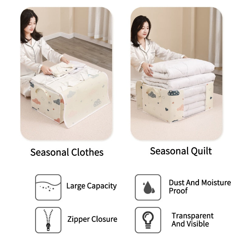 Quilt Clothes Storage Bag Big Capacity Duvet Blanket Sorting Bags Dustproof Clothes Organizer Sorting Bags Household Moving Bags