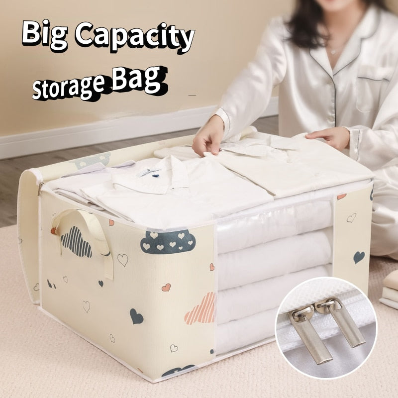 Quilt Clothes Storage Bag Big Capacity Duvet Blanket Sorting Bags Dustproof Clothes Organizer Sorting Bags Household Moving Bags